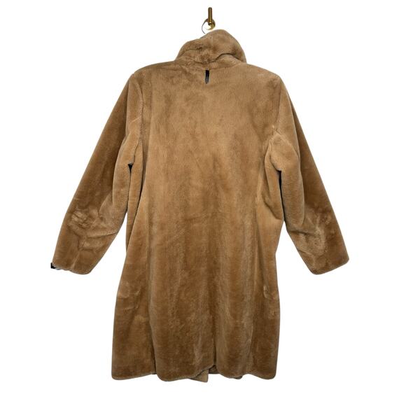 NWT Women's DKNY Tan Faux Fur Coat Size Large - Picture 3 of 10